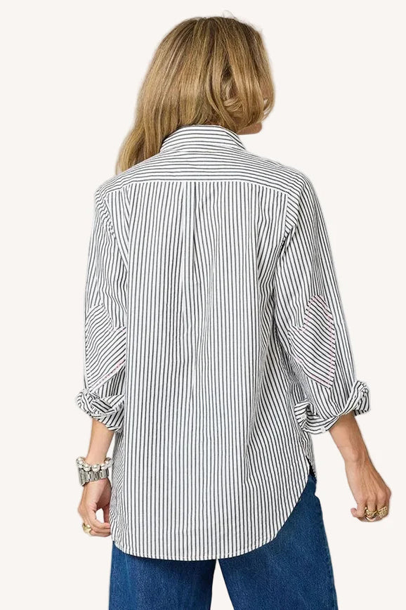 kerri rosenthal mia shirt black white stripe