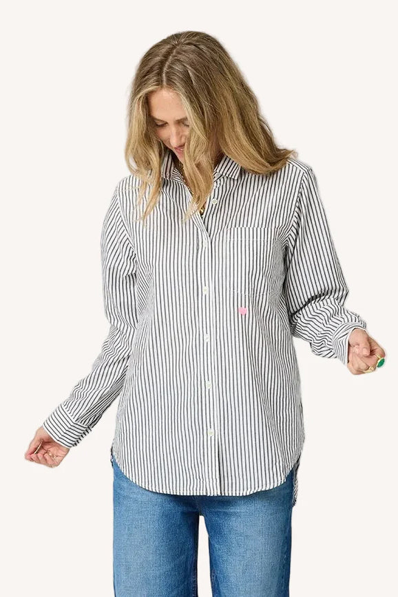 kerri rosenthal mia shirt black white stripe
