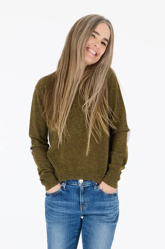 kerri rosenthal patchwork pullover army green