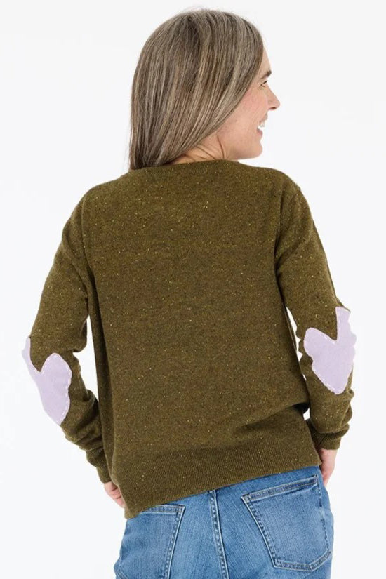 kerri rosenthal patchwork pullover army green