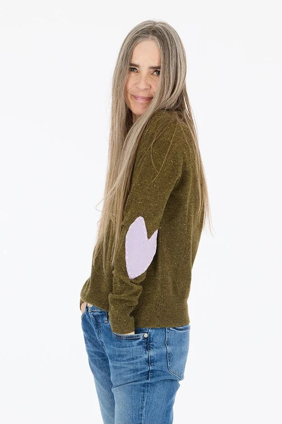 kerri rosenthal patchwork pullover army green