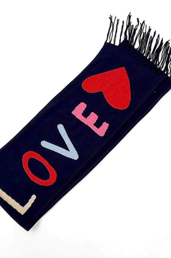 kerri rosenthal peace & love scarf indigo