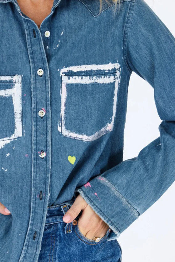 kerri rosenthal pia western studio shirt true denim