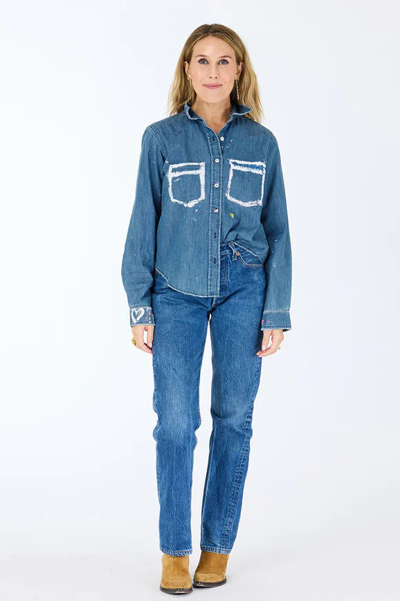 kerri rosenthal pia western studio shirt true denim