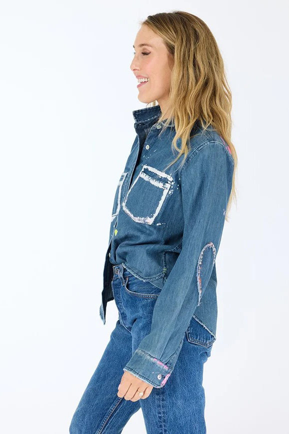 kerri rosenthal pia western studio shirt true denim