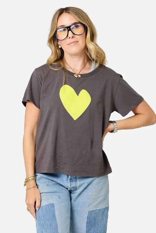 kerri rosenthal suke imperfect heart tee dark grey citron