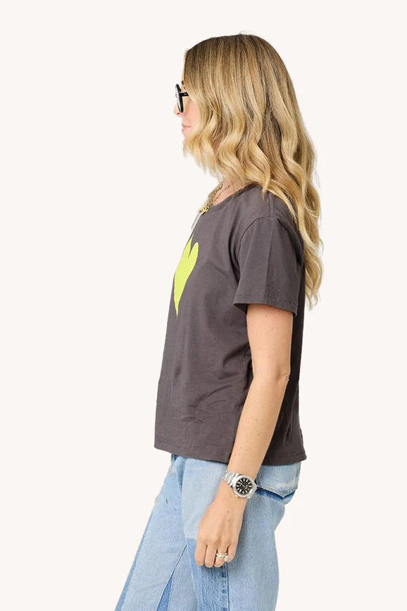 kerri rosenthal suke imperfect heart tee dark grey citron