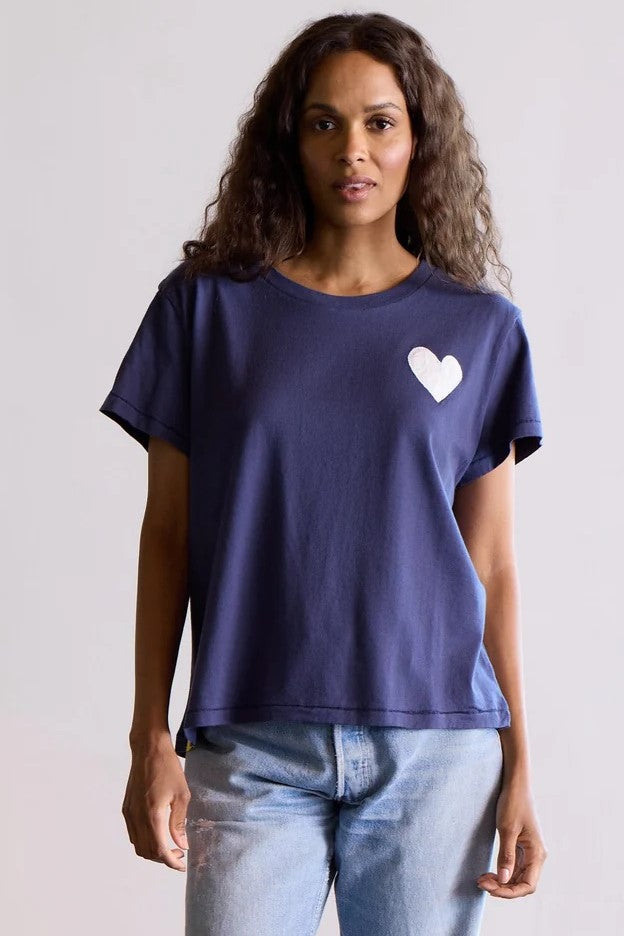 kerri rosenthal the suke tee indigo with white heart