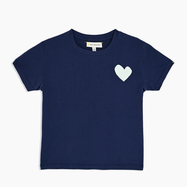 kerri rosenthal the suke tee indigo with white heart