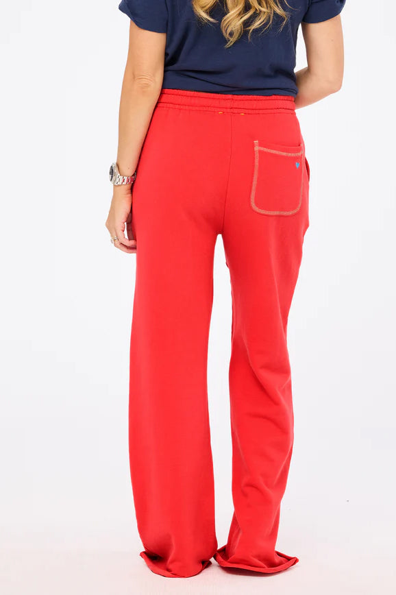 kerri rosenthal weekend barb sweatpant poppy red