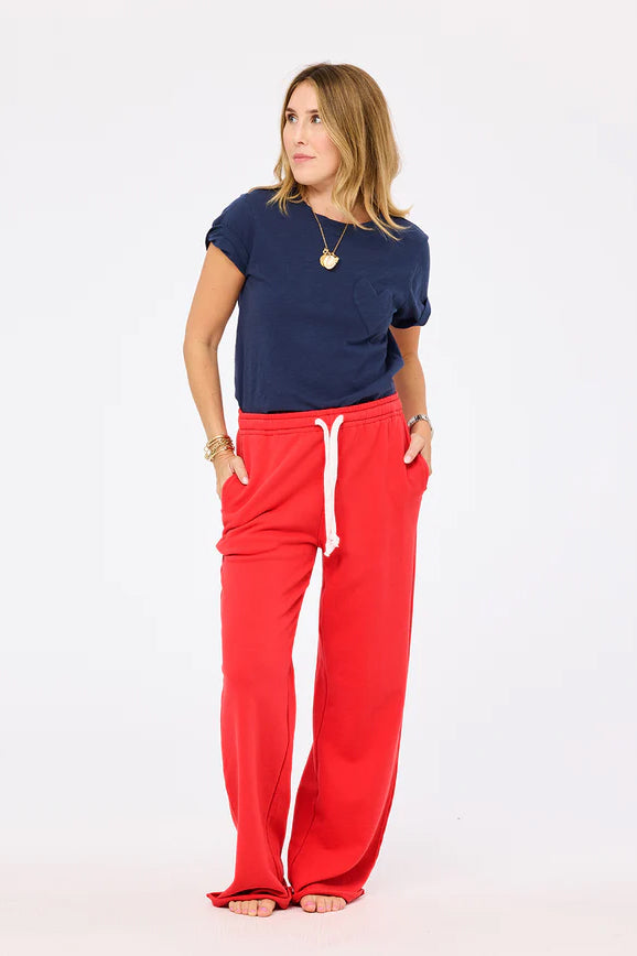 kerri rosenthal weekend barb sweatpant poppy red