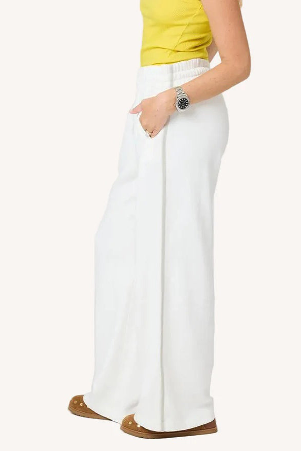 kerri rosenthal weekend palazzo sweatpant cream