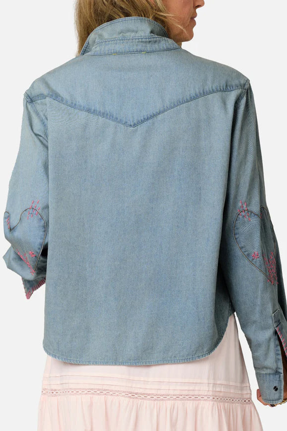 kerri rosenthal western pia shirt true denim