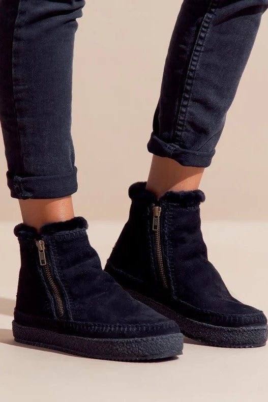 laidback setsu ankle boot black suede/black 