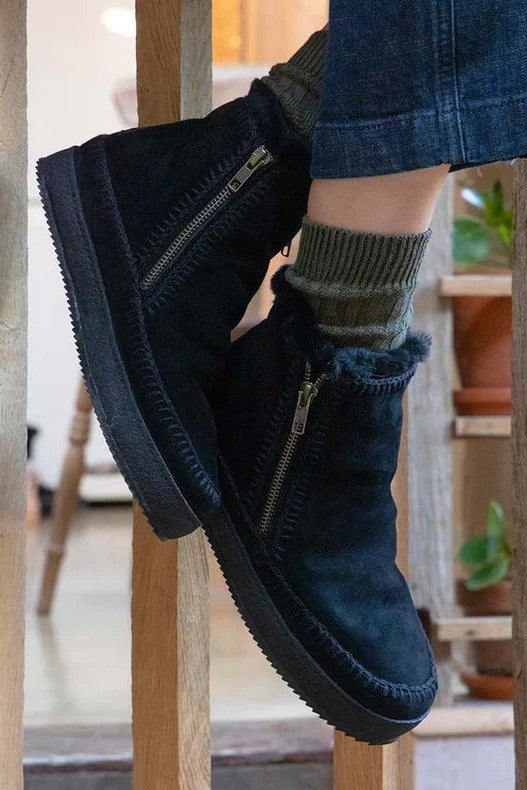 laidback setsu ankle boot black suede/black 