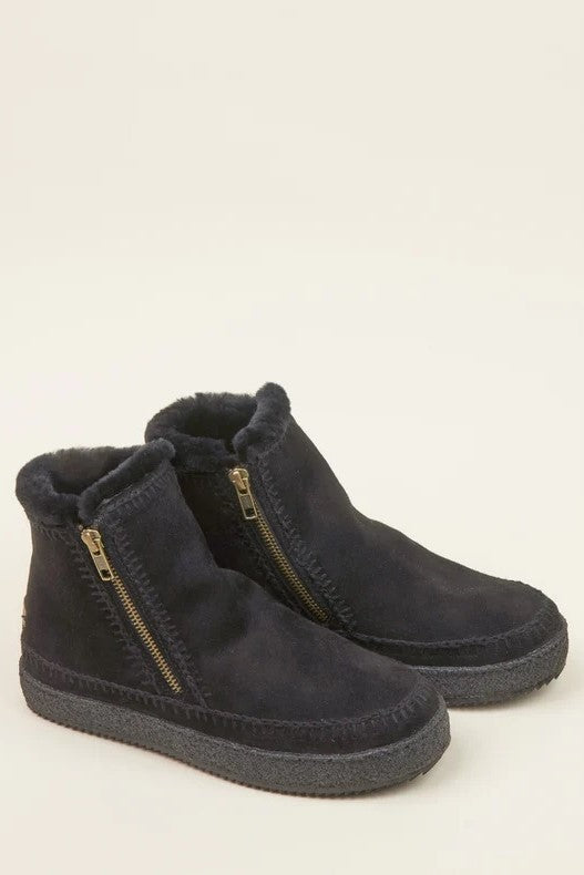 laidback setsu ankle boot black suede/black 