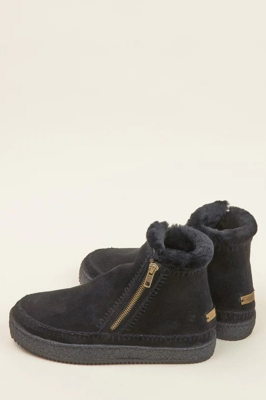 laidback setsu ankle boot black suede/black 