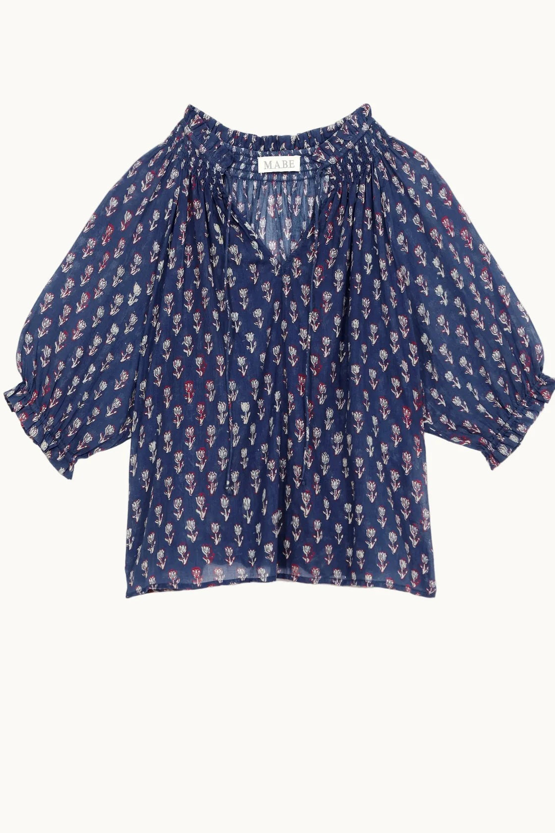 m.a.b.e ari short sleeve top indigo