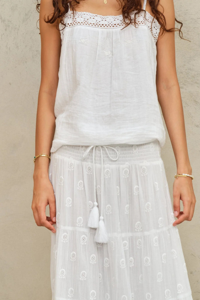m.a.b.e frani maxi skirt white