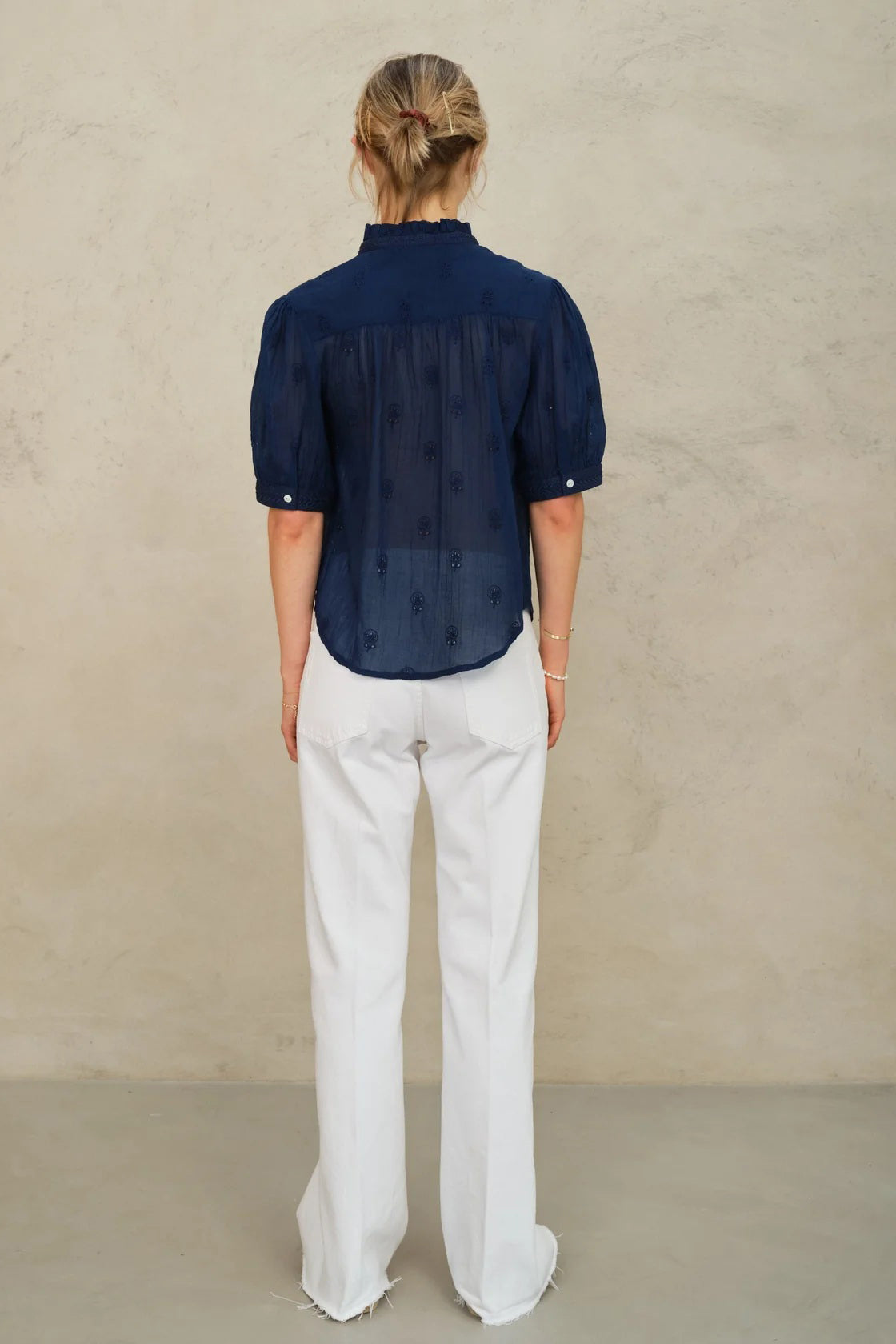 m.a.b.e frani top indigo