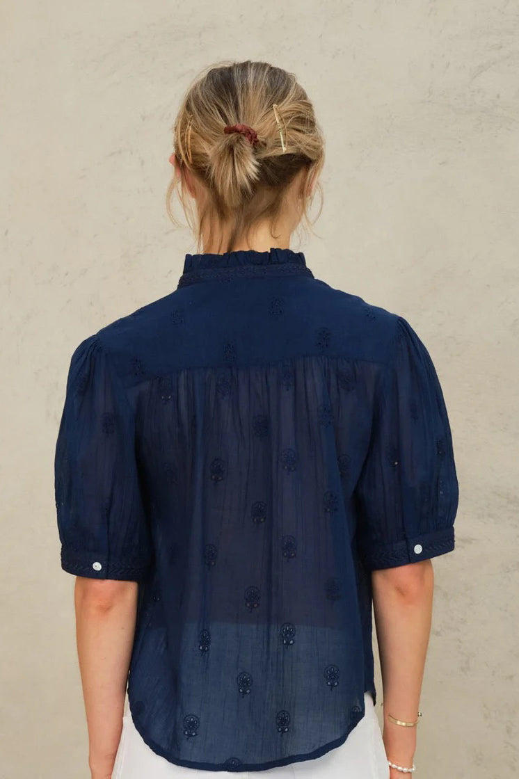 m.a.b.e frani top indigo