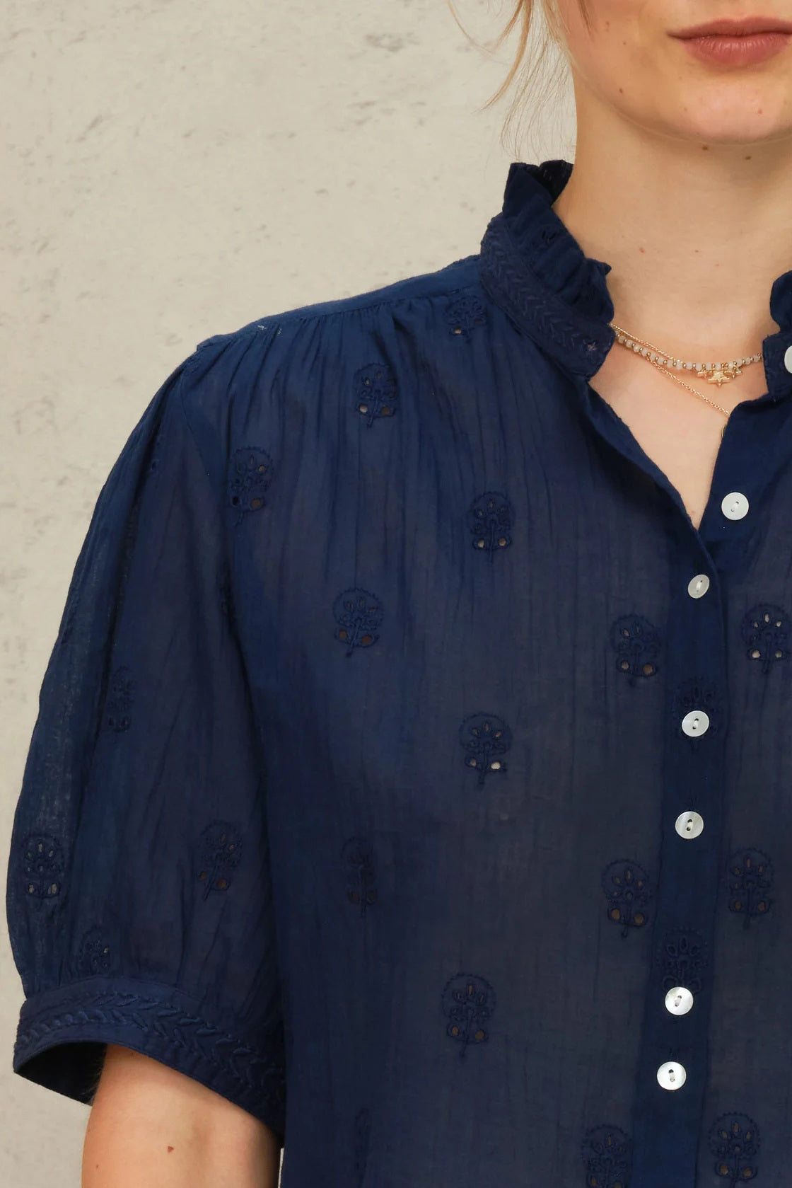 m.a.b.e frani top indigo