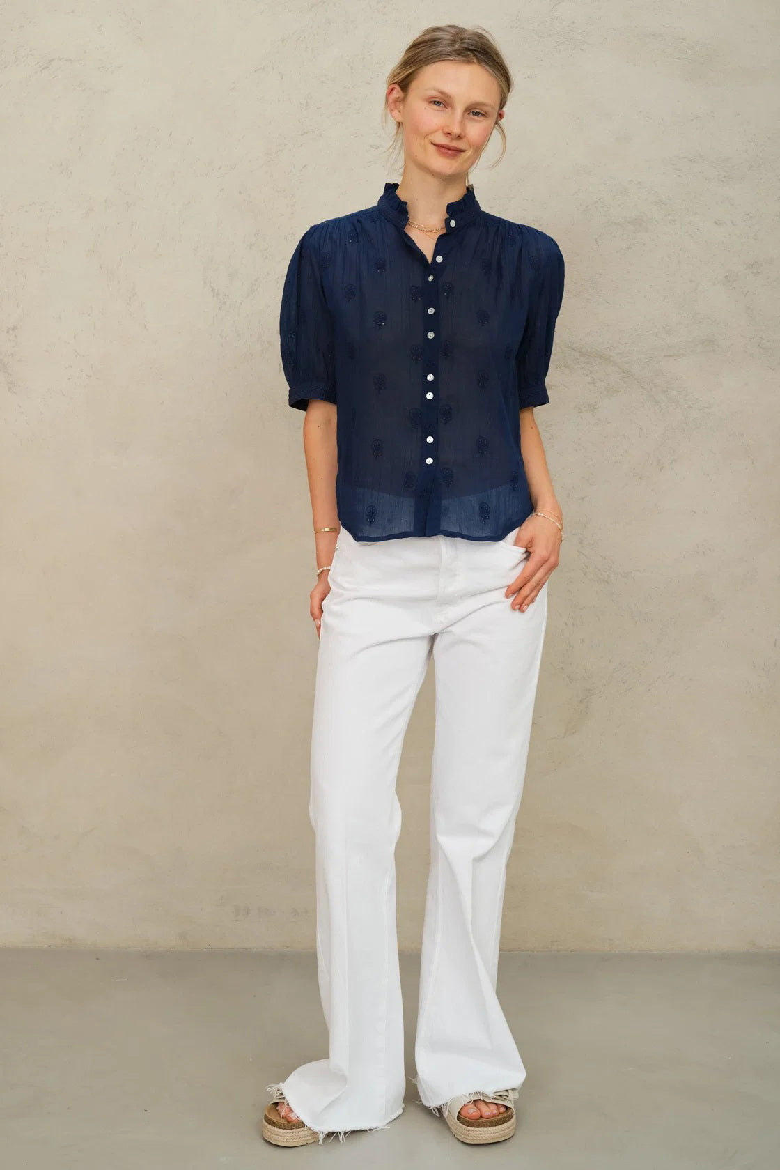 m.a.b.e frani top indigo