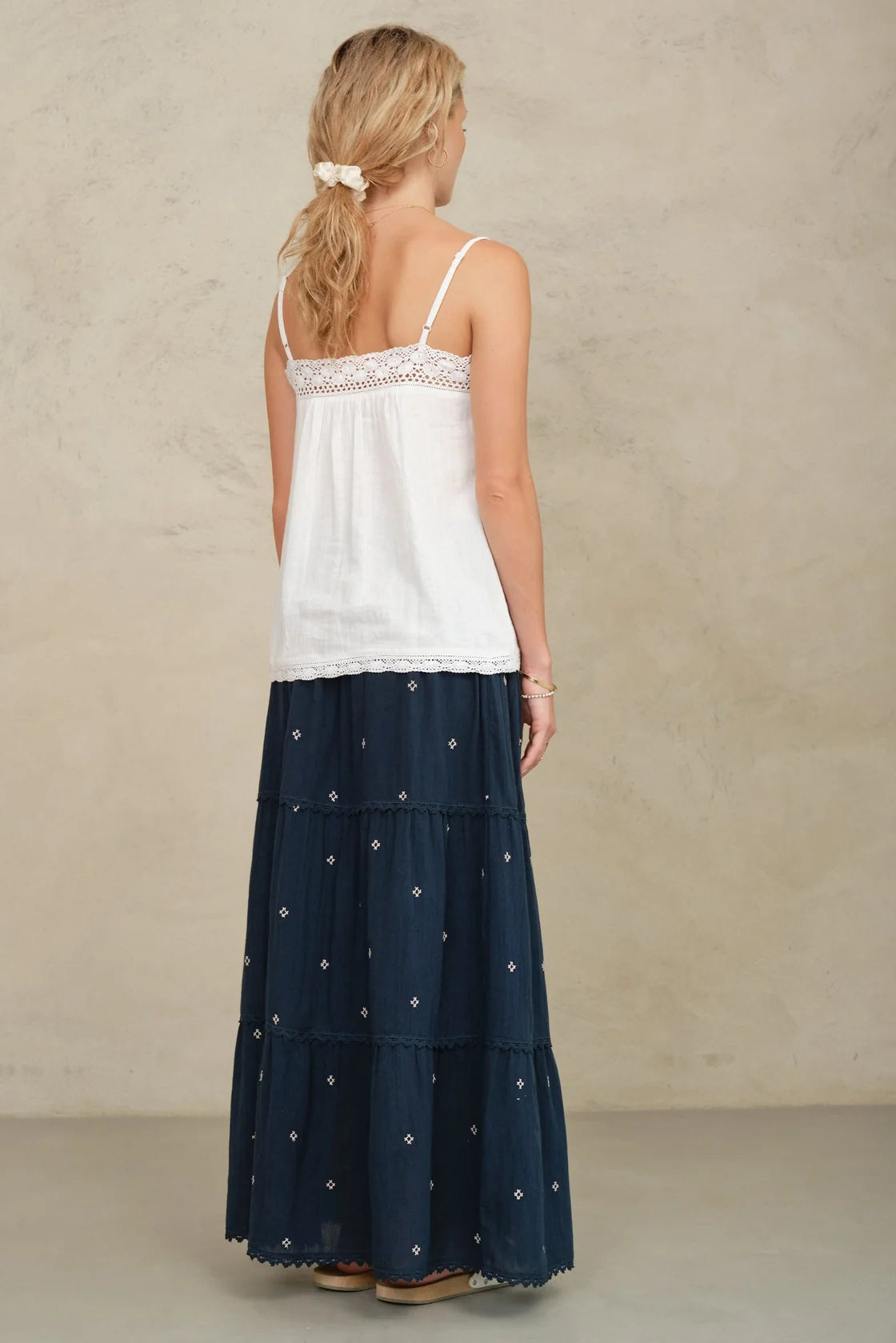 m.a.b.e lucca maxi skirt indigo