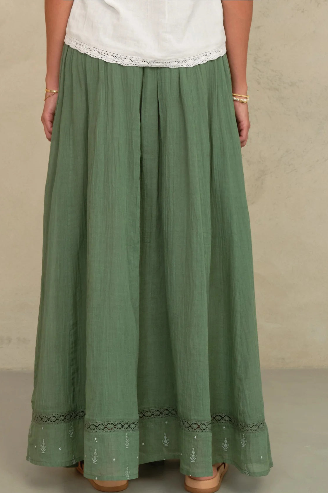 m.a.b.e seri maxi skirt green