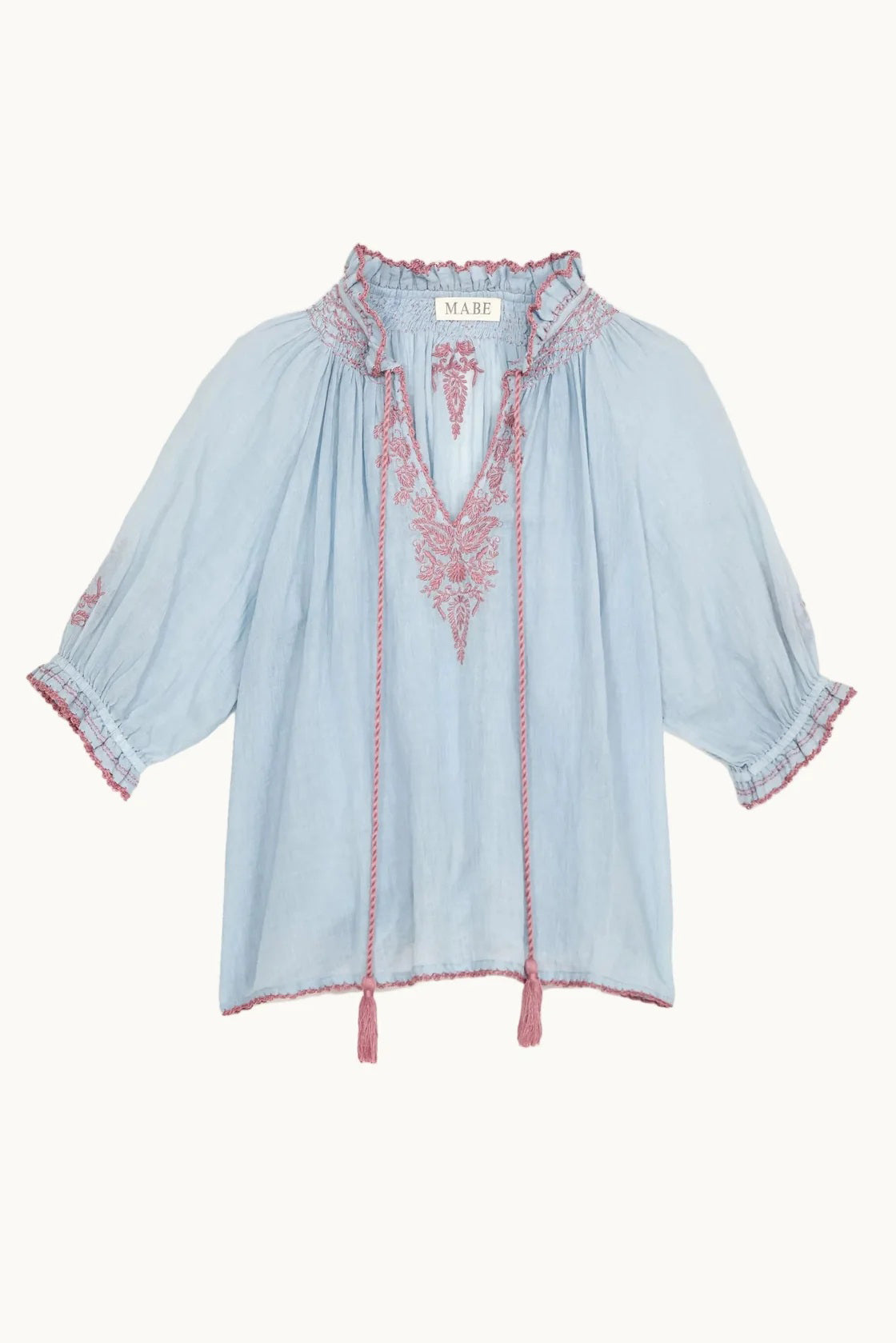 m.a.b.e talia top light blue rose