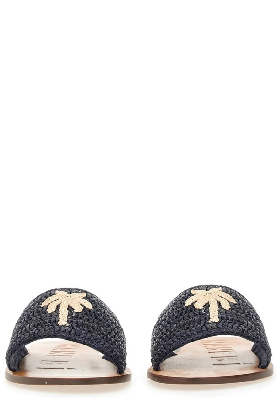 manebi raffia and leather sandals patriot blue