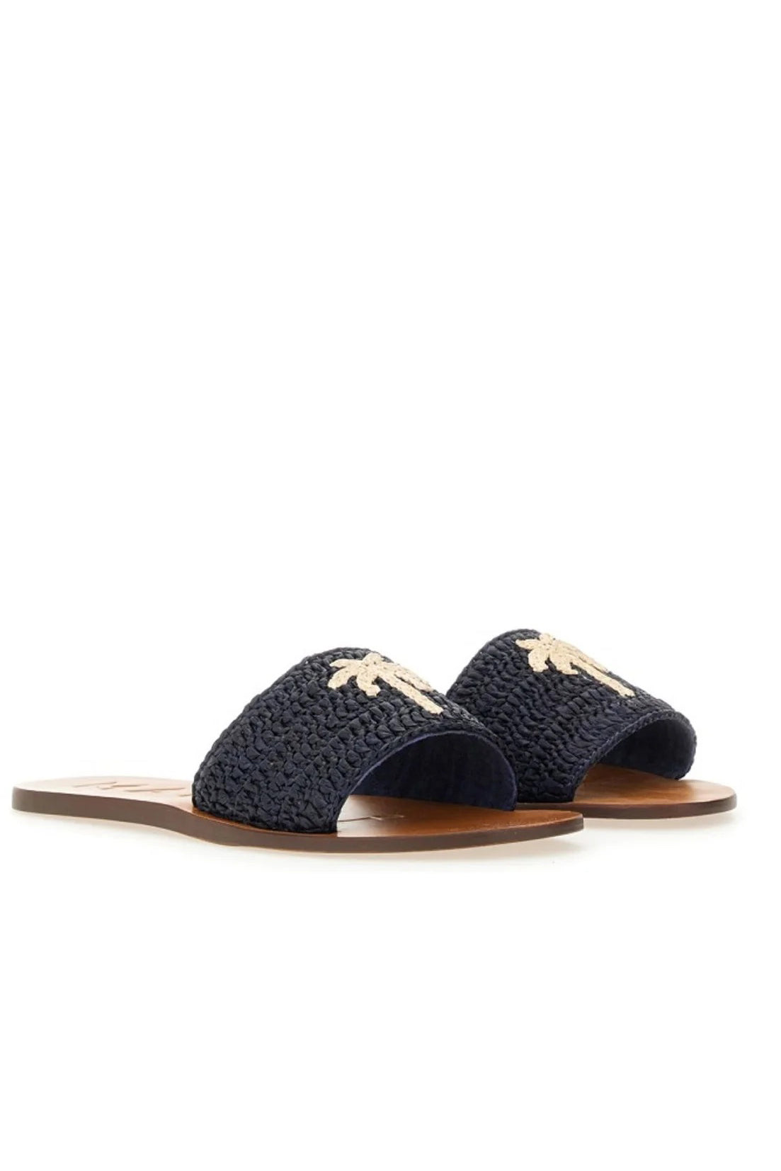 manebi raffia and leather sandals patriot blue
