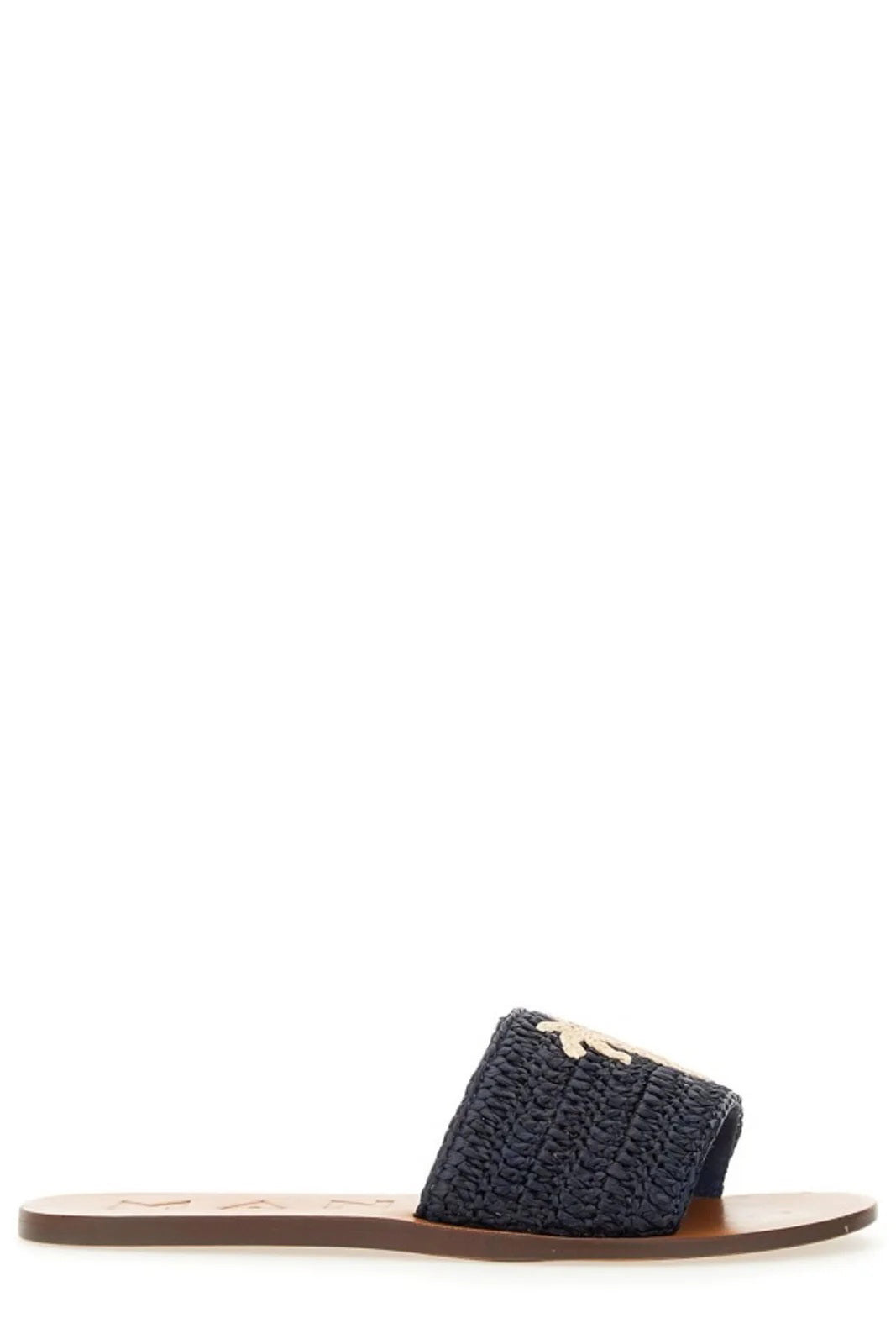 manebi raffia and leather sandals patriot blue