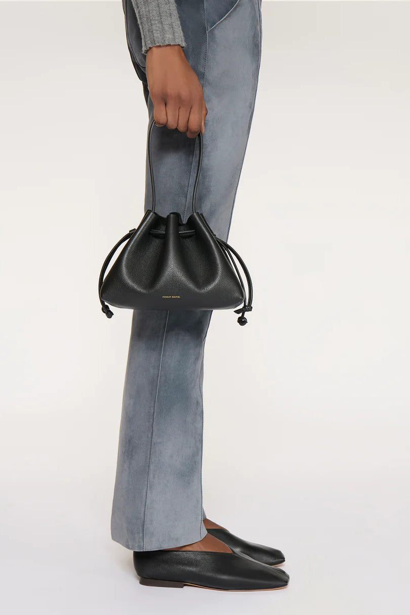 mansur gavriel drawstring pouchette black