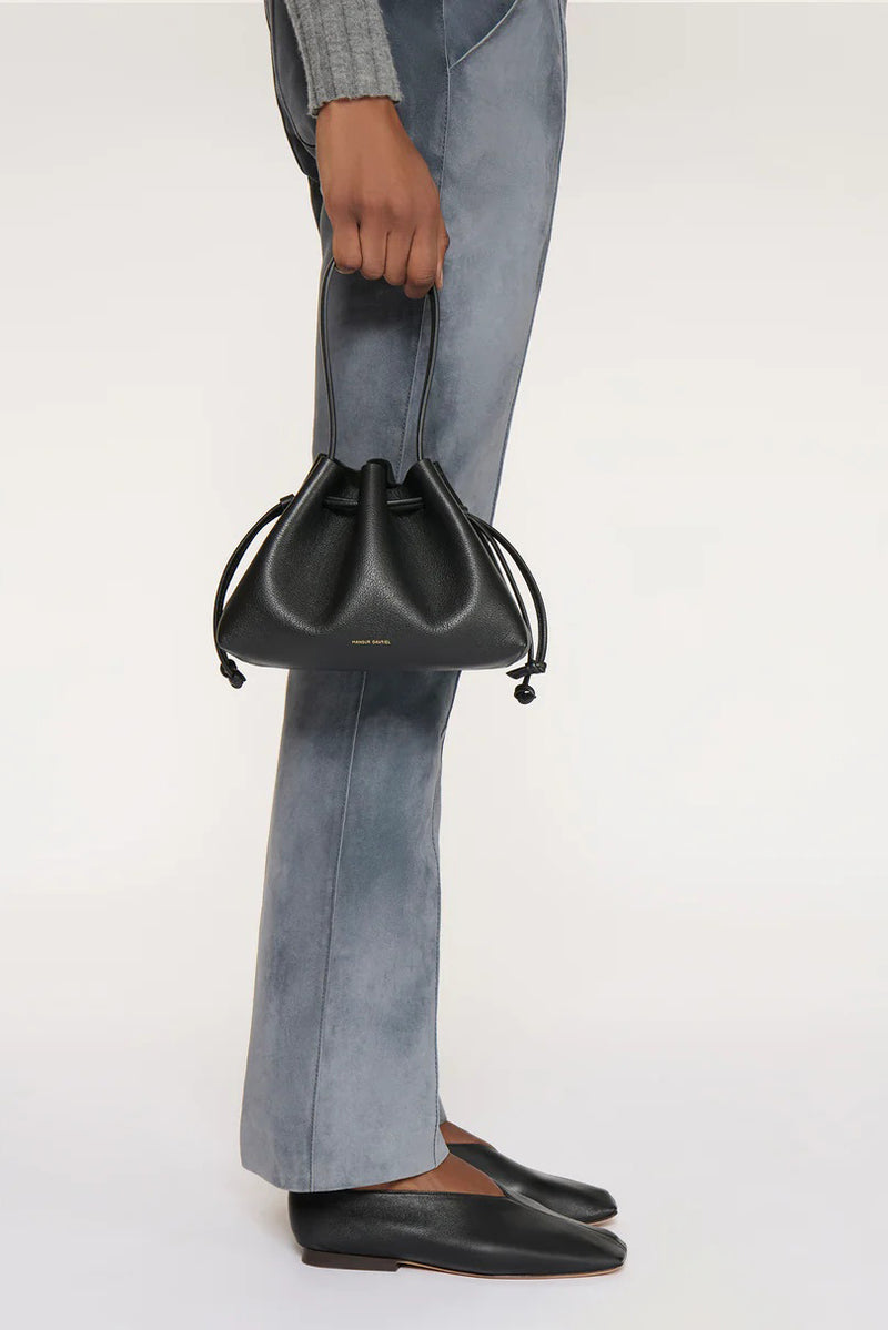 mansur gavriel drawstring pouchette black