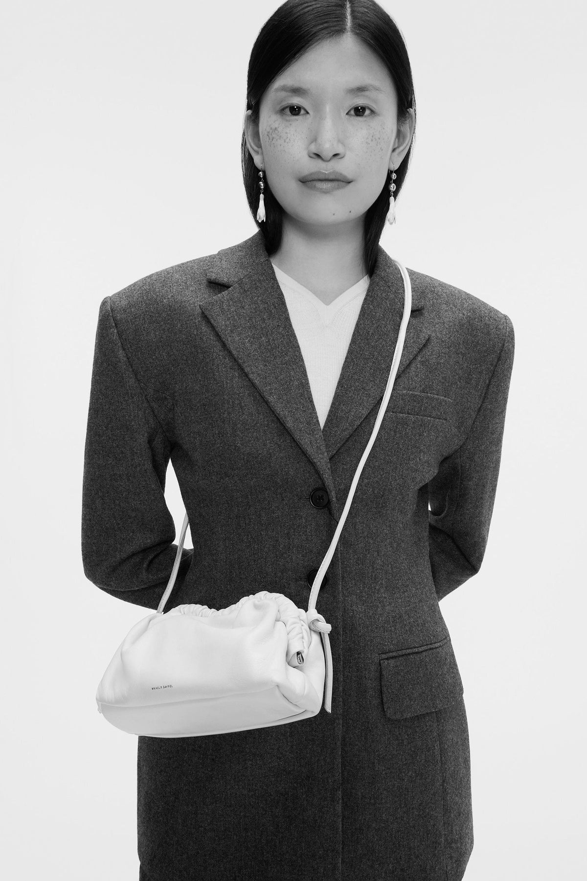 mansur gavriel mini cloud clutch gold