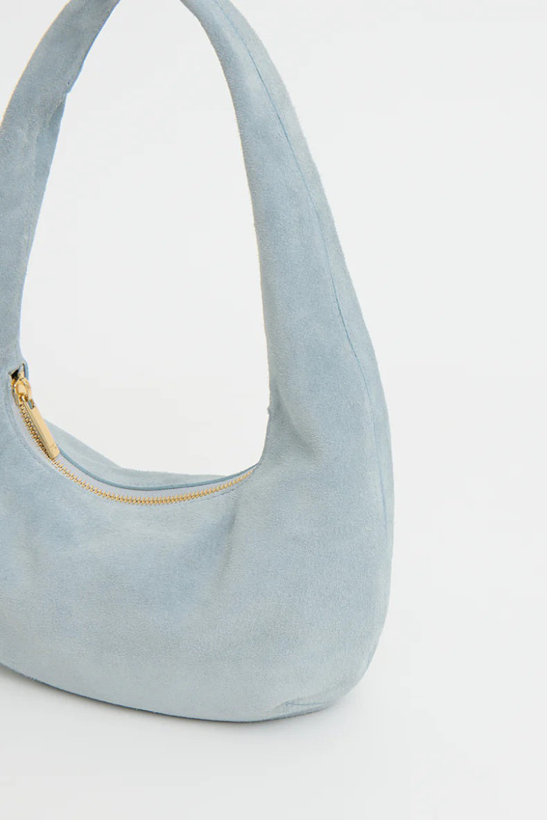 mansur gavriel mini gnocchi bag baby blue suede