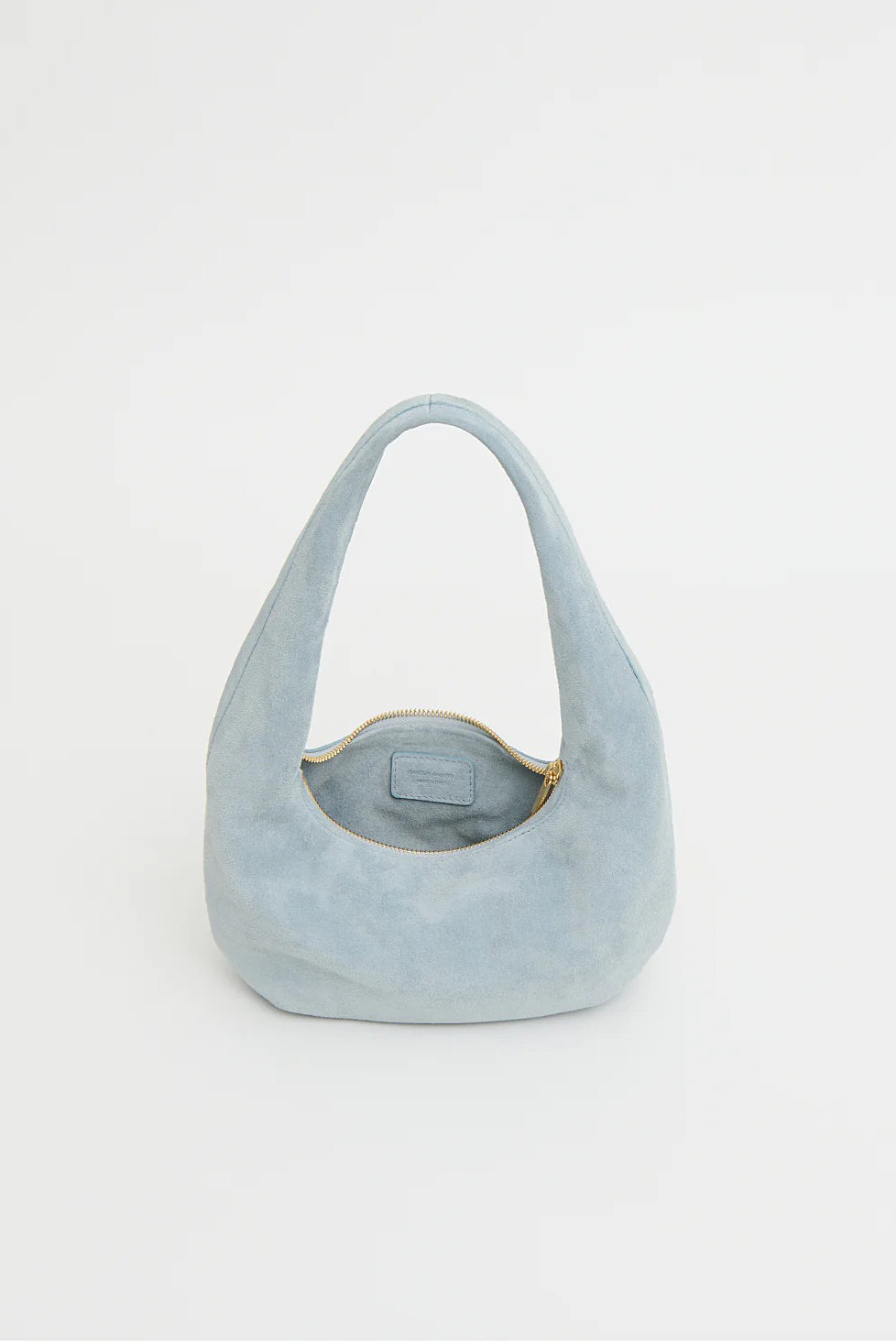 mansur gavriel mini gnocchi bag baby blue suede