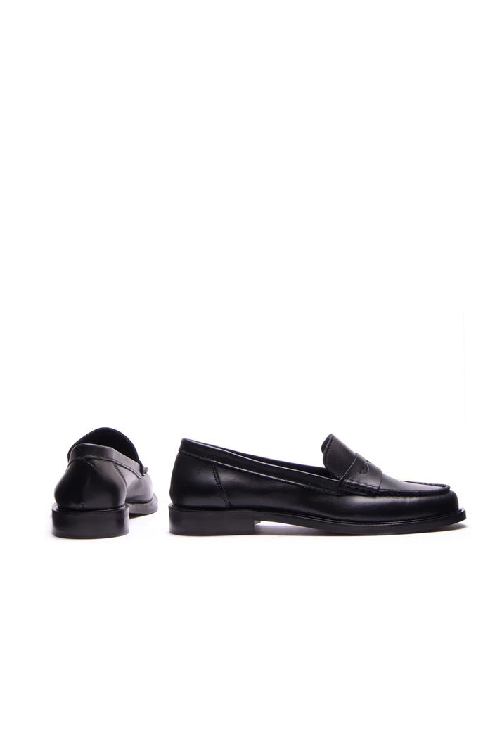 michele lopriore elsa penny loafer black leather
