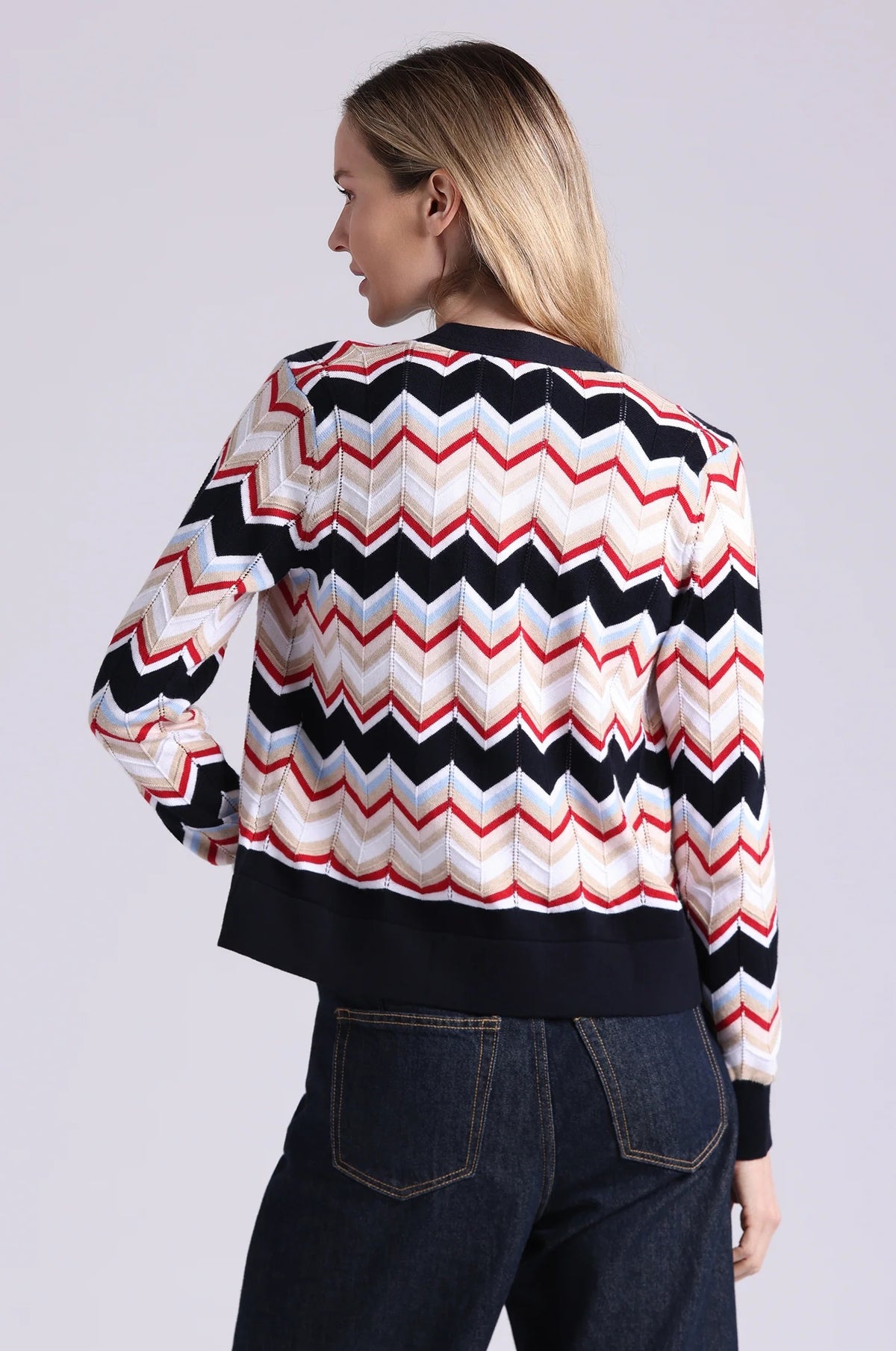 minnie rose chevron v-neck cardigan