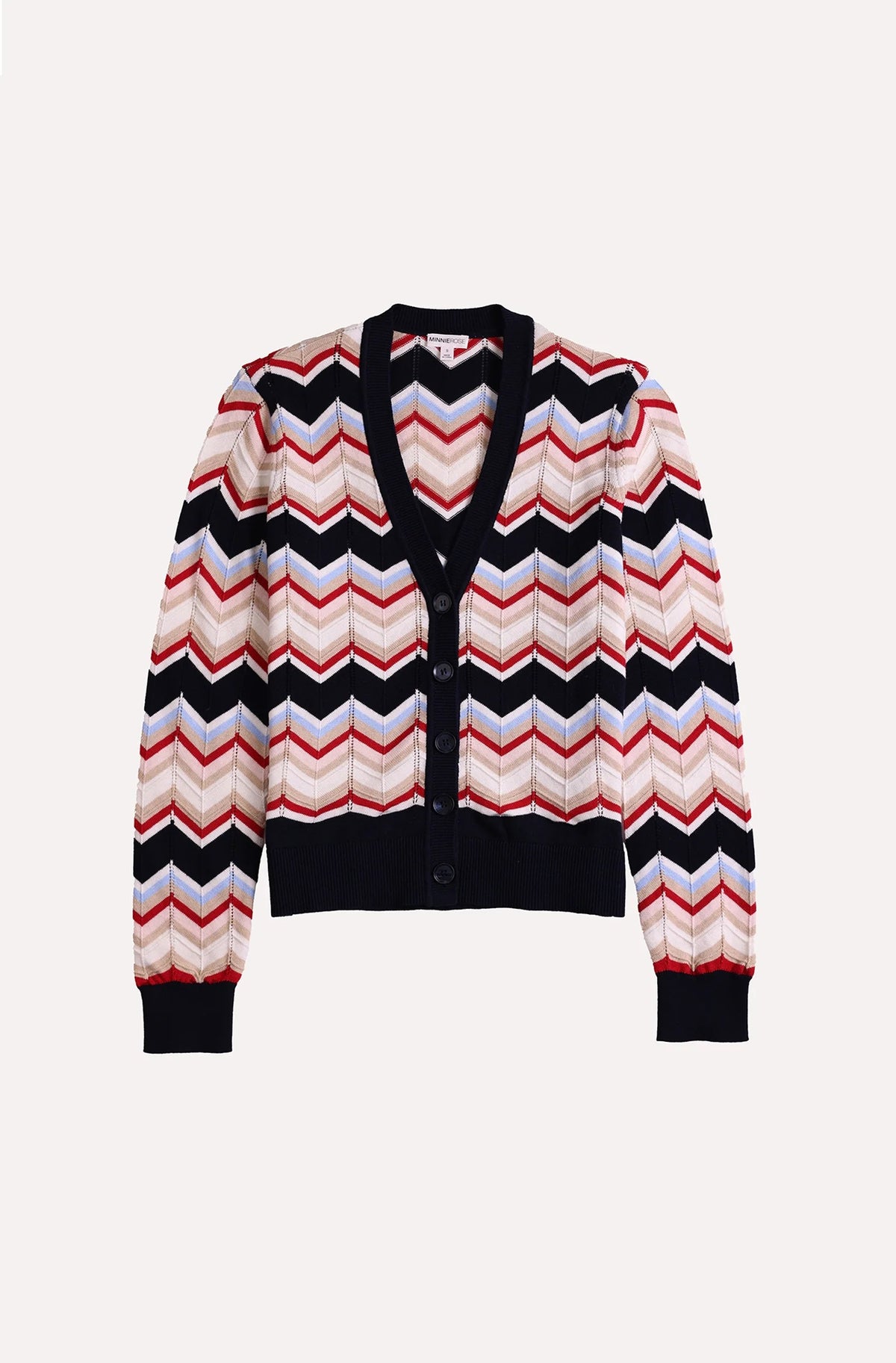 minnie rose chevron v-neck cardigan