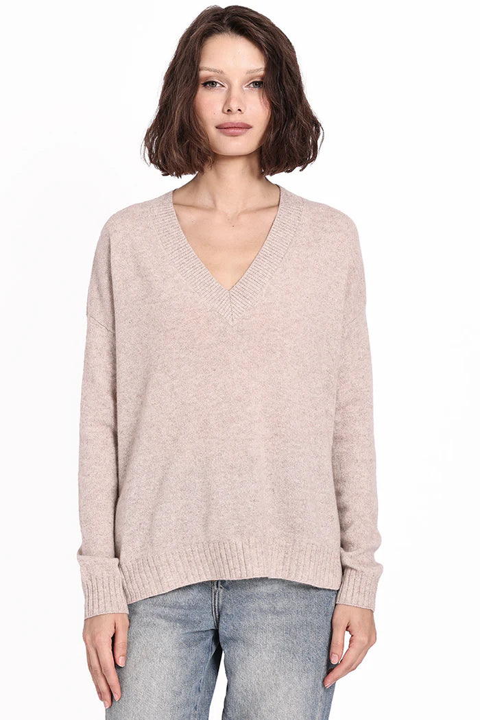 minnie rose cashmere long and lean v ecru 