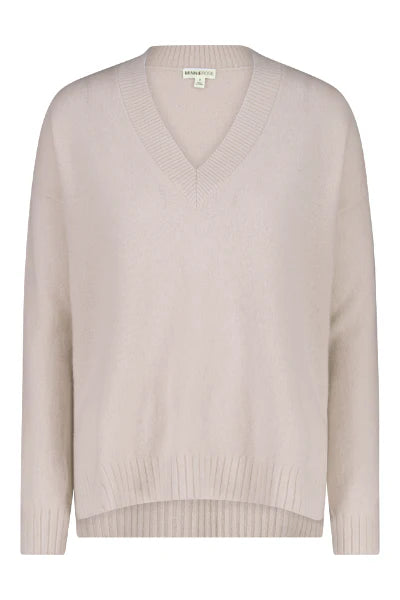 minnie rose cashmere long and lean v ecru 