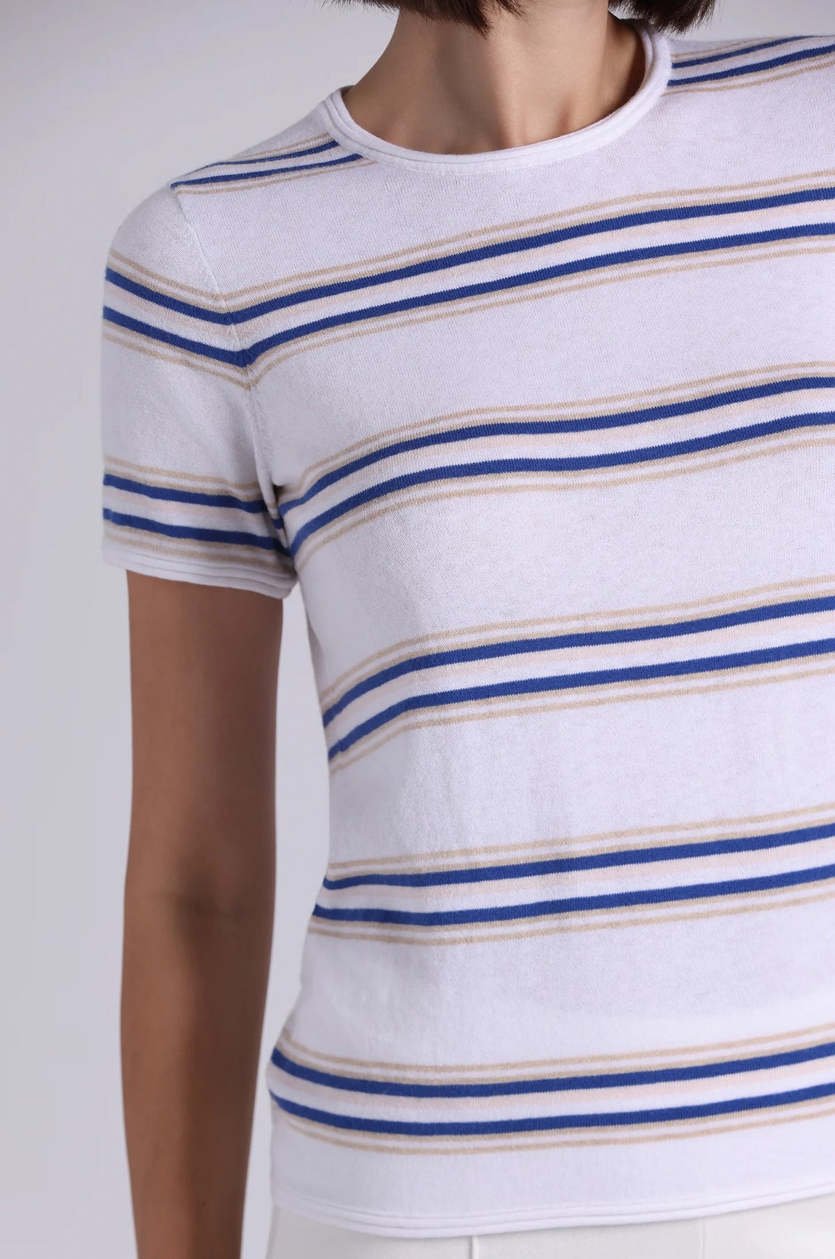 minnie rose short sleeve striped tee