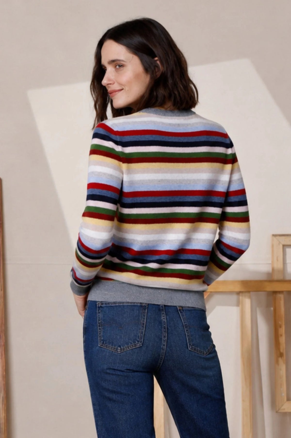 minnie rose long sleeve striped crew