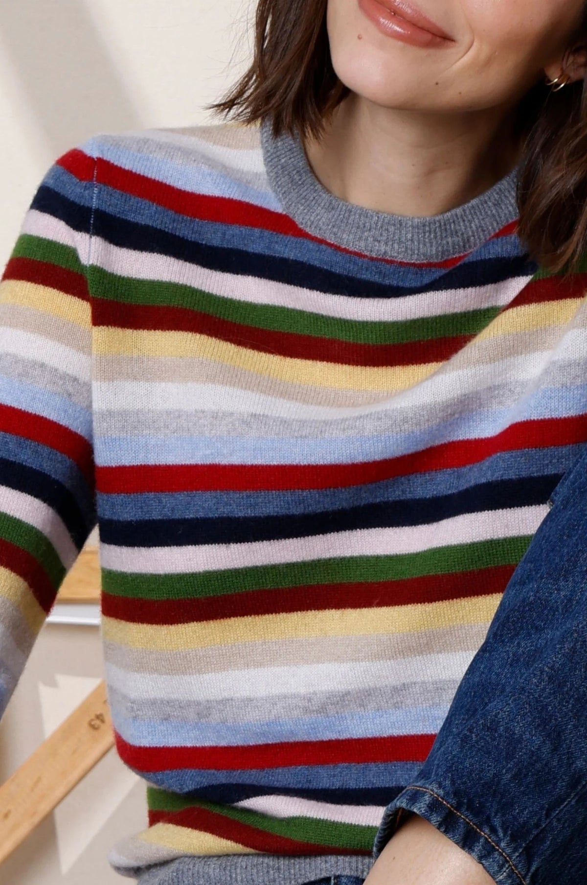 minnie rose long sleeve striped crew