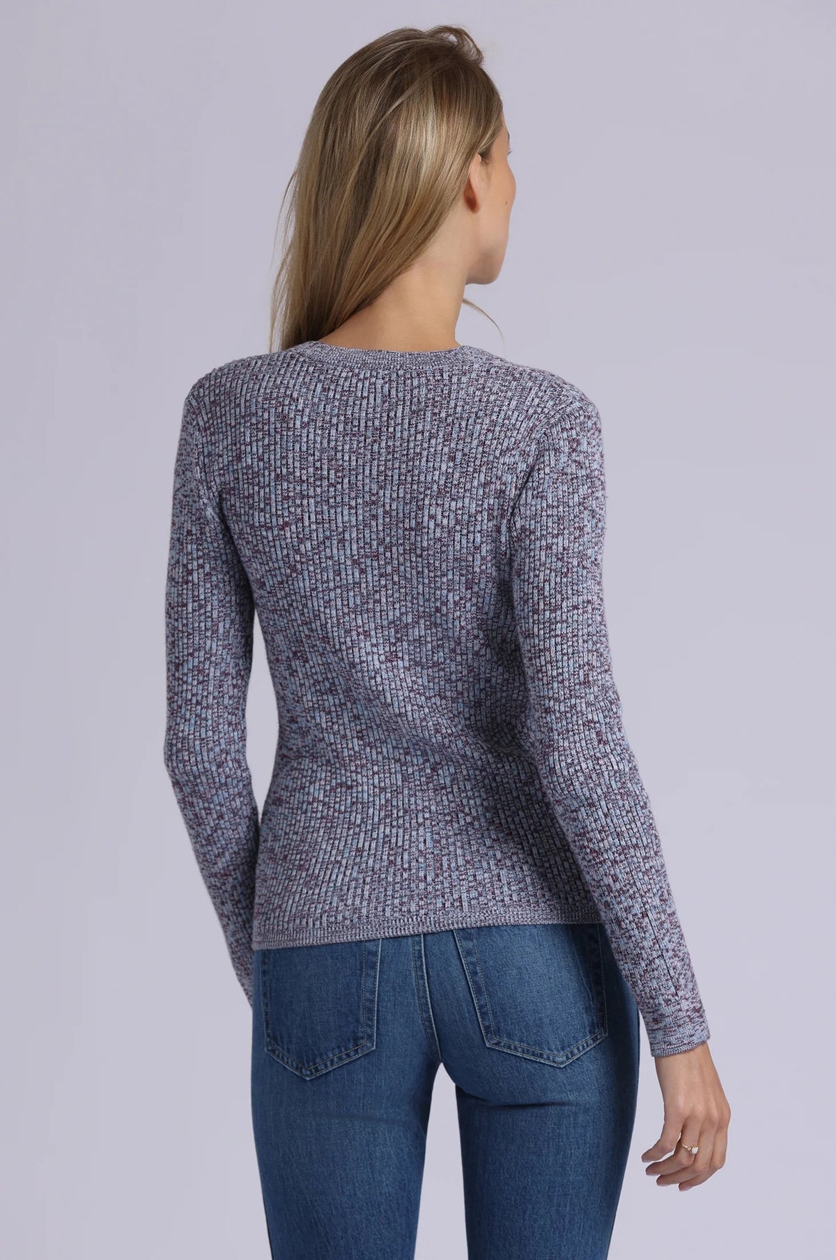 minnie rose rib marled henley blue combo