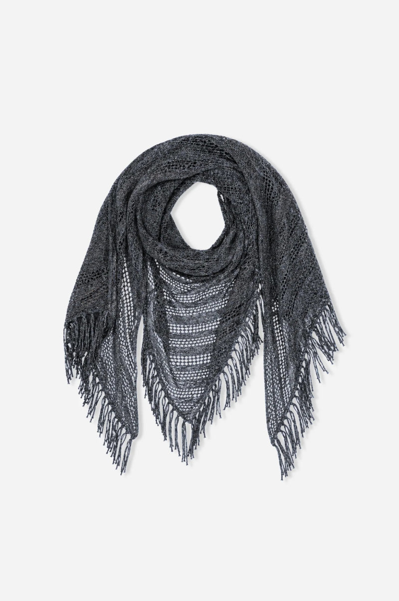 minnie rose sequin pointelle fringe shawl moonlight