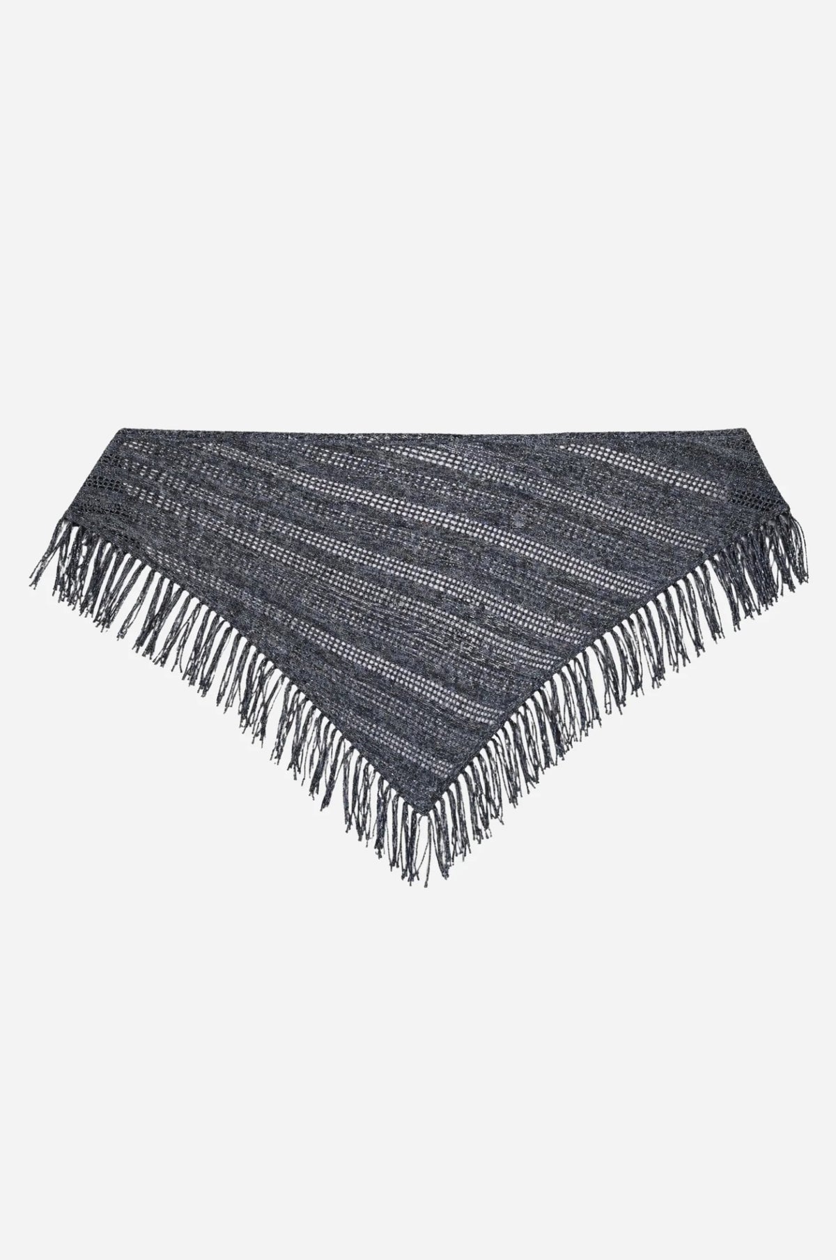 minnie rose sequin pointelle fringe shawl moonlight