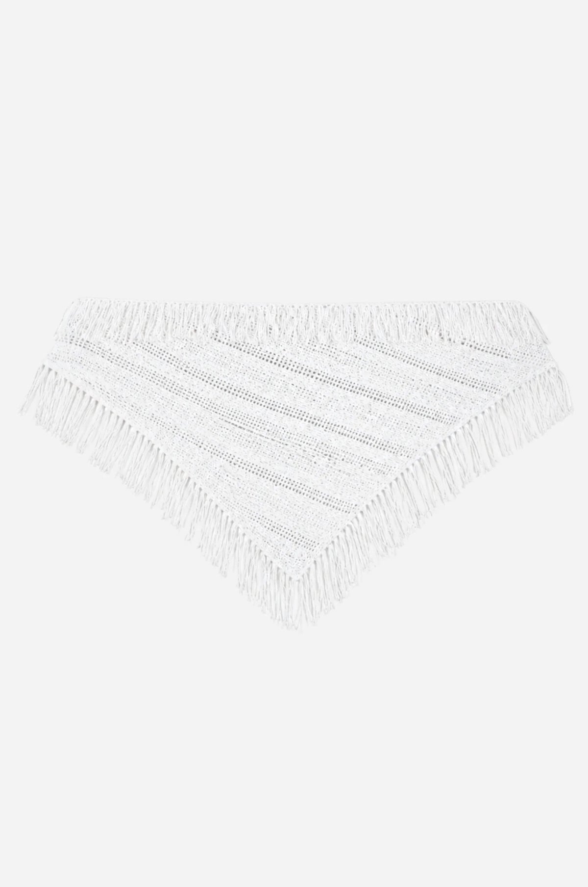minnie rose sequin pointelle fringe shawl sand